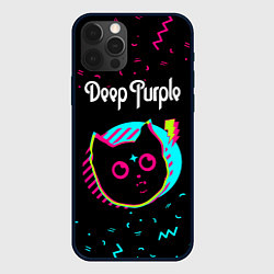 Чехол для iPhone 12 Pro Max Deep Purple - rock star cat, цвет: 3D-черный