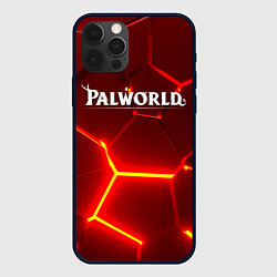 Чехол для iPhone 12 Pro Max Palworld логотип разлом красных плит, цвет: 3D-черный