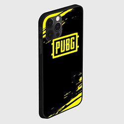 Чехол для iPhone 12 Pro Max Pubg текстура краски жёлтые, цвет: 3D-черный — фото 2