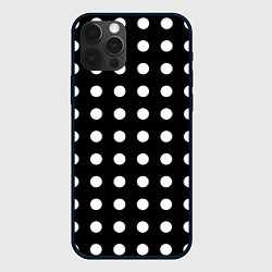 Чехол для iPhone 12 Pro Max Белый горошек, цвет: 3D-черный