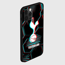 Чехол для iPhone 12 Pro Max Tottenham FC в стиле glitch на темном фоне, цвет: 3D-черный — фото 2