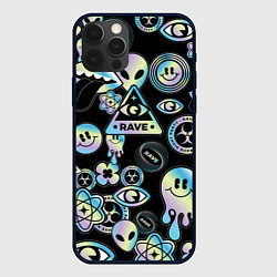 Чехол для iPhone 12 Pro Max Rave gradient, цвет: 3D-черный