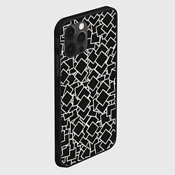 Чехол для iPhone 12 Pro Max Ромб черно - белый, цвет: 3D-черный — фото 2
