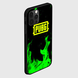 Чехол для iPhone 12 Pro Max PUBG кислотное лого огненный стиль, цвет: 3D-черный — фото 2