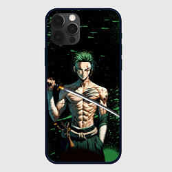 Чехол для iPhone 12 Pro Max Ван Пис - Зоро нейросеть, цвет: 3D-черный
