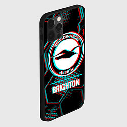 Чехол для iPhone 12 Pro Max Brighton FC в стиле glitch на темном фоне, цвет: 3D-черный — фото 2