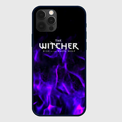 Чехол для iPhone 12 Pro Max Ведьмак неоновый огонь текстура, цвет: 3D-черный