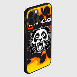 Чехол для iPhone 12 Pro Max Papa Roach рок панда и огонь, цвет: 3D-черный — фото 2