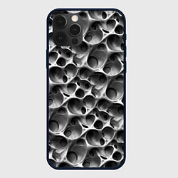 Чехол для iPhone 12 Pro Max Металл - текстура, цвет: 3D-черный