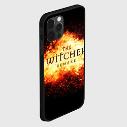 Чехол для iPhone 12 Pro Max The Witcher Remake в пламени огня, цвет: 3D-черный — фото 2