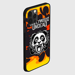 Чехол для iPhone 12 Pro Max Hollywood Undead рок панда и огонь, цвет: 3D-черный — фото 2