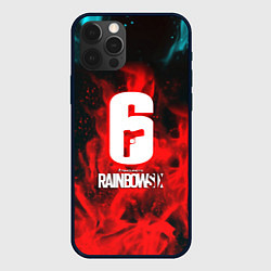 Чехол для iPhone 12 Pro Max Rainbow six шутер огненный стиль, цвет: 3D-черный