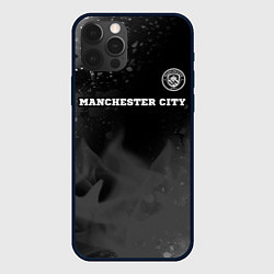 Чехол для iPhone 12 Pro Max Manchester City sport на темном фоне посередине, цвет: 3D-черный