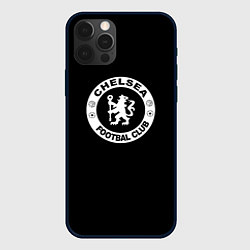 Чехол для iPhone 12 Pro Max Chelsea fc белое лого, цвет: 3D-черный