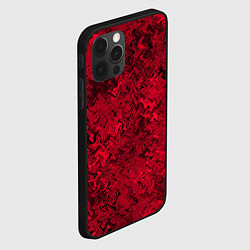 Чехол для iPhone 12 Pro Max Абстрактная текстура тёмно-красный, цвет: 3D-черный — фото 2