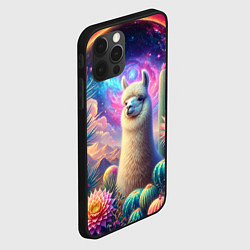 Чехол для iPhone 12 Pro Max Альпака в кактусах и портал, цвет: 3D-черный — фото 2
