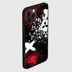 Чехол для iPhone 12 Pro Max Митсубиси на фоне граффити и брызг красок, цвет: 3D-черный — фото 2