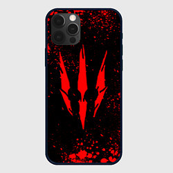 Чехол для iPhone 12 Pro Max The witcher - Краскый логотип и брызги, цвет: 3D-черный