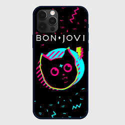 Чехол для iPhone 12 Pro Max Bon Jovi - rock star cat, цвет: 3D-черный