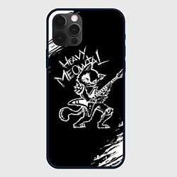 Чехол для iPhone 12 Pro Max Кот хэви металл, цвет: 3D-черный