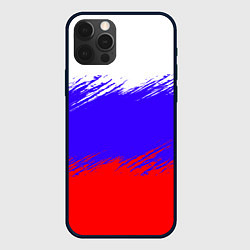 Чехол iPhone 12 Pro Max Триколор штрихи