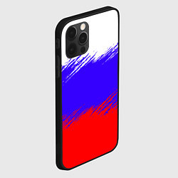 Чехол для iPhone 12 Pro Max Триколор штрихи, цвет: 3D-черный — фото 2