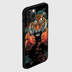 Чехол для iPhone 12 Pro Max Тигр в стойке тайский бокс, цвет: 3D-черный — фото 2