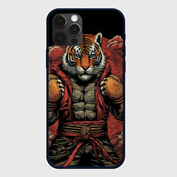 Чехол для iPhone 12 Pro Max Тигр в стойке тайский бокс, цвет: 3D-черный