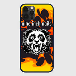 Чехол для iPhone 12 Pro Max Nine Inch Nails рок панда и огонь, цвет: 3D-черный