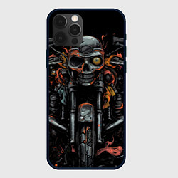Чехол для iPhone 12 Pro Max Череп из мотоцикла, цвет: 3D-черный