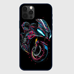 Чехол для iPhone 12 Pro Max Мотоцикл в стиле киберпанк, цвет: 3D-черный