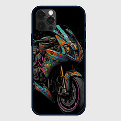 Чехол для iPhone 12 Pro Max Темный мотоцикл на черном фоне, цвет: 3D-черный