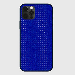 Чехол для iPhone 12 Pro Max Ультрамарин мелкие полосочки, цвет: 3D-черный