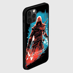 Чехол для iPhone 12 Pro Max Assassins creed фон абстрактный, цвет: 3D-черный — фото 2