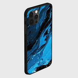 Чехол для iPhone 12 Pro Max Черно-синяя абстракция геометрическая, цвет: 3D-черный — фото 2
