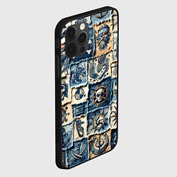 Чехол для iPhone 12 Pro Max Пираты на пэчворк дениме, цвет: 3D-черный — фото 2