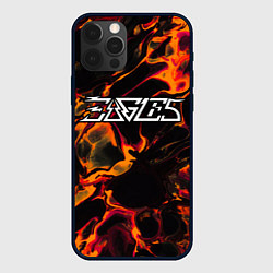 Чехол для iPhone 12 Pro Max Eagles red lava, цвет: 3D-черный