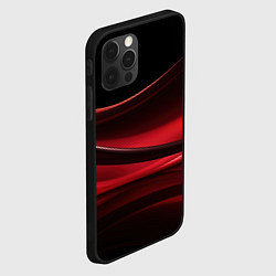 Чехол для iPhone 12 Pro Max Темная красная абстракция на черном фоне, цвет: 3D-черный — фото 2