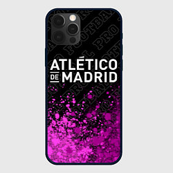 Чехол для iPhone 12 Pro Max Atletico Madrid pro football посередине, цвет: 3D-черный
