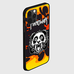 Чехол для iPhone 12 Pro Max Manowar рок панда и огонь, цвет: 3D-черный — фото 2