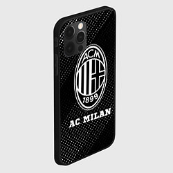 Чехол для iPhone 12 Pro Max AC Milan sport на темном фоне, цвет: 3D-черный — фото 2