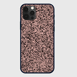 Чехол для iPhone 12 Pro Max Бледно-розовый с чёрными пятнами текстура, цвет: 3D-черный