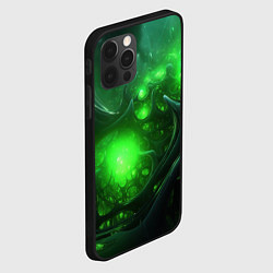 Чехол для iPhone 12 Pro Max Зеленая кислотная яркая неоновая абстракция, цвет: 3D-черный — фото 2