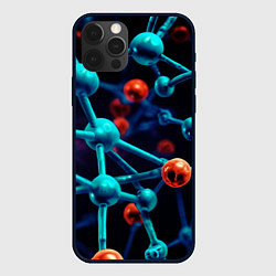 Чехол для iPhone 12 Pro Max Молекулы под микроскопом, цвет: 3D-черный