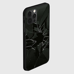 Чехол для iPhone 12 Pro Max Черное разбитое стекло, цвет: 3D-черный — фото 2