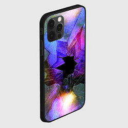 Чехол для iPhone 12 Pro Max Расколотое стекло - космическая туманность, цвет: 3D-черный — фото 2