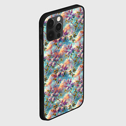 Чехол для iPhone 12 Pro Max Объемная сирень паттерн, цвет: 3D-черный — фото 2
