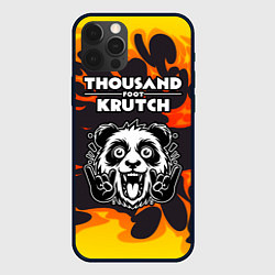 Чехол для iPhone 12 Pro Max Thousand Foot Krutch рок панда и огонь, цвет: 3D-черный
