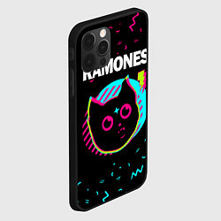 Чехол для iPhone 12 Pro Max Ramones - rock star cat, цвет: 3D-черный — фото 2