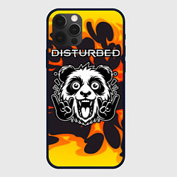 Чехол для iPhone 12 Pro Max Disturbed рок панда и огонь, цвет: 3D-черный